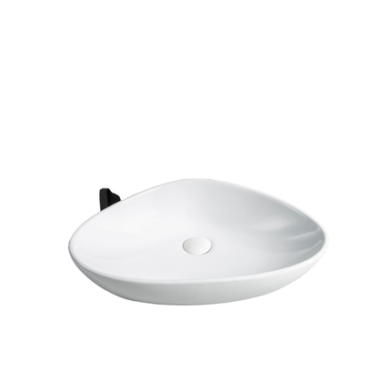 Modernes Hotel-WC mit Aufsatzwaschbecken, dreieckigem Porzellan-Handwaschbecken für Badezimmer, Wohnung oder Villa