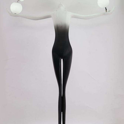 Luxury Hotel Humanoid Sculpture Floor Lamp Dance Goddess Fiberglass Standing Light for Living Room Decoration