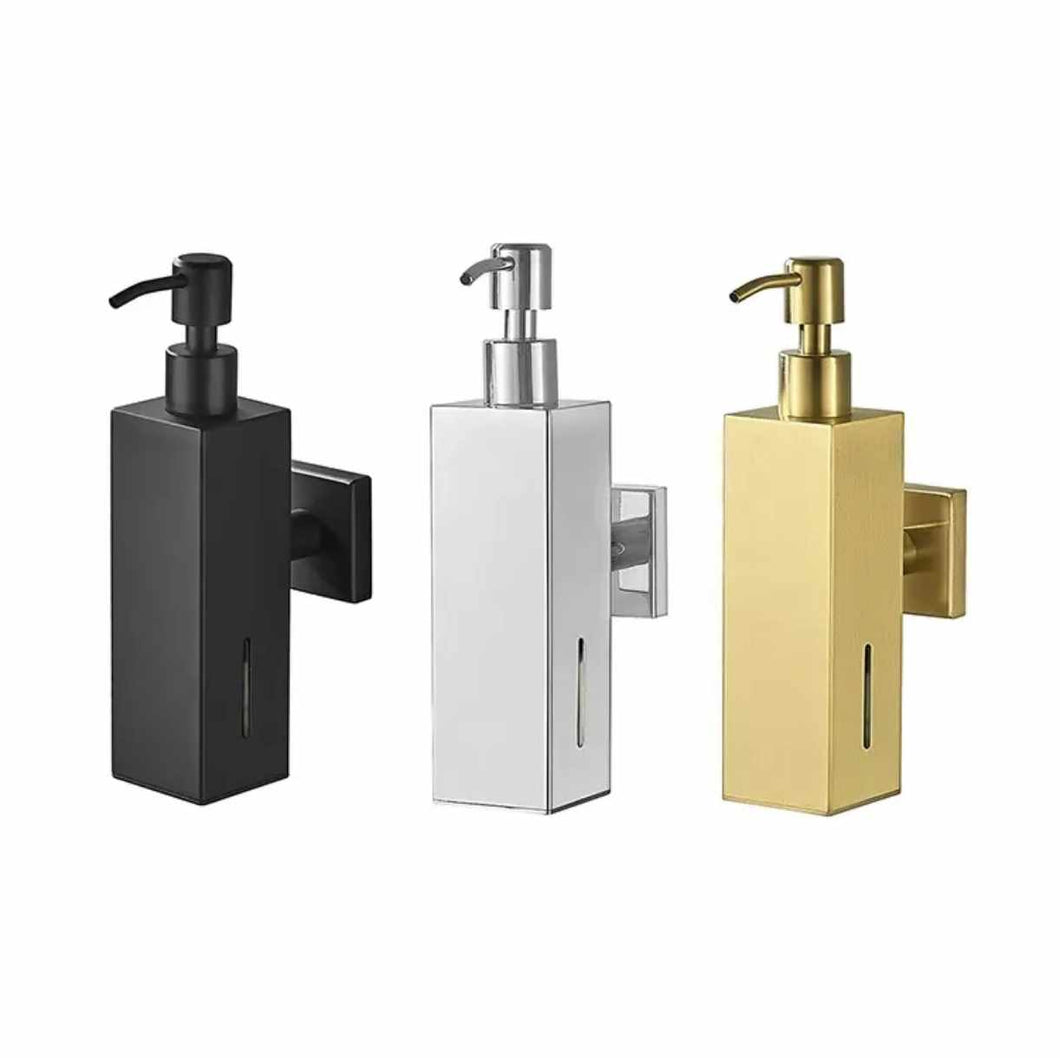 Square Refillable Wall-Mounted Hand Soap Dispenser – Shower & Bathroom Liquid Soap Bottle