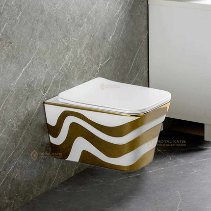 toilet bowl siphon 300mm roughning inn electroplated porcelaine ceramic toilet dual flush rimless wall mounted luxury highend high quality white modern gold black blue pink toilet water closet toilet fixture sanitary ware flush toilet sensor commode potty smart modern egg shape toilet seat