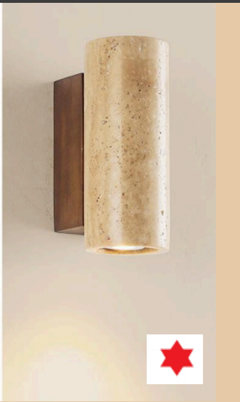 Travertine Wall Lights Yellow Stone Decor Sconce for Bedroom Living Room Hotel Corridor Stair Aisle Background