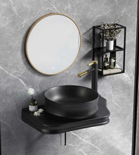 Загрузить изображение в средство просмотра галереи, Modern Black Wall-Hung Porcelain Bathroom Slab– Luxury Vanity Slab for Basin
