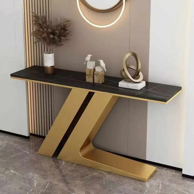 Black Stainless Steel Console Table Luxury Console Table Italian Marble Console Table