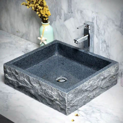 Luxury Rectangular Bathroom Sink – Natural Marble and Granite Stone Washbasin