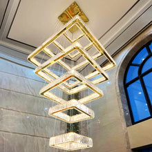Lade das Bild in den Galerie-Viewer, Crystal Pendant Lighting Modern Led Living Room Hotel Villa New Design Ring Round Chandelier
