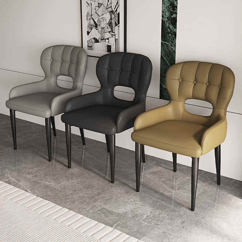 Modern Designer Leather Dining Chair – Luxurious Black High-Quality Dining Room Furniture for Home