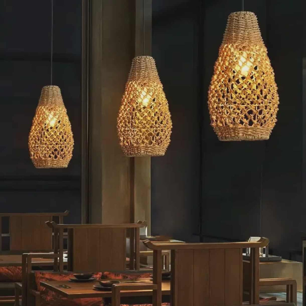 Living Room & Bedroom Pendant Lamp – Wholesale Grass Rattan Ceiling Light Fixture for Modern Interiors