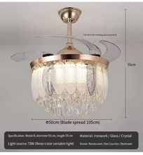 Load image into Gallery viewer, Modern Luxury Crystal LED Chandelier Light with Fan
