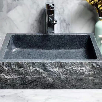Luxury Rectangular Bathroom Sink – Natural Marble and Granite Stone Washbasin