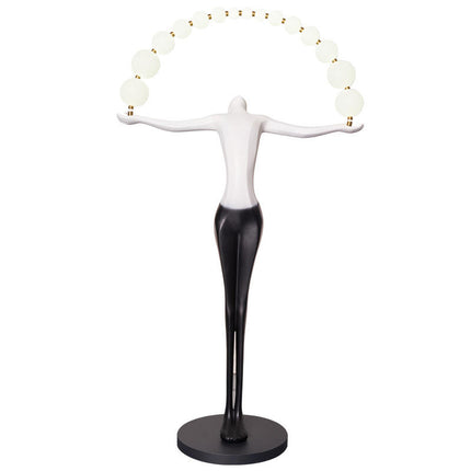 Luxury Hotel Humanoid Sculpture Floor Lamp Dance Goddess Fiberglass Standing Light for Living Room Decoration