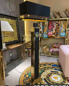Luxury Versace-Inspired Black Table Lamp – Elegant Modern Decorative Lighting for Bedroom, Living Room, and Office
