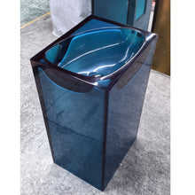 Load image into Gallery viewer, Modern Blue Transparent Pedestal Sink – Resin Stone Freestanding Basin for Luxury Bathrooms &amp; Hotels
