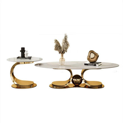 Oval Household Luxury Coffee Table for the Living Room