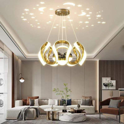 Suspension étoilée dorée nordique – Lustre décoratif moderne pour salle à manger et salon