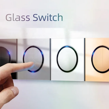 Cargar imagen en el visor de la galería, Standard Tempered Glass Switch With Led Light Including Utility Box
