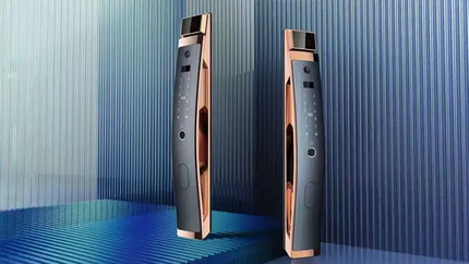Fully Automatic Face Recognition Smart Digital Door Lock with Fingerprint Rosegold Door Knob