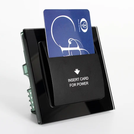 Tempered Glass Black Power Energy Saving Hotel Card
