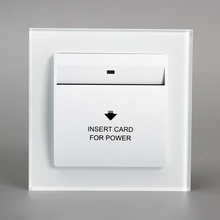 Загрузить изображение в средство просмотра галереи, Tempered Glass White Power Energy Saving Hotel Card
