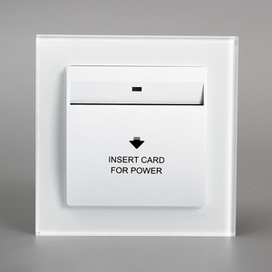 Tempered Glass White Power Energy Saving Hotel Card