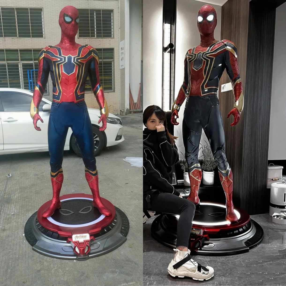 Classic Anime Spider-Man Life-Size Statue – Resin Craft Sculpture Figure for Home Decoration