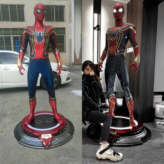 Classic Anime Spider-Man Life-Size Statue – Resin Craft Sculpture Figure for Home Decoration