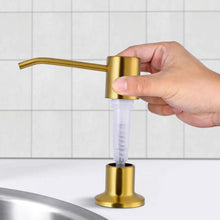 Load image into Gallery viewer, Gold Stainless Steel Soap Dispenser Round Standing Luxury Liquid Soap Dispenser for Kitchen Sinks

