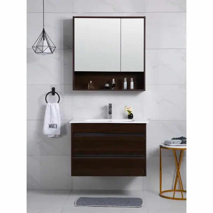 Modern Design Bathroom Vanity Wall Mountable Cabinet Furniture with Storage Drawers Contemporary Wash Basin Vanity Unit for Small and Large Bathrooms