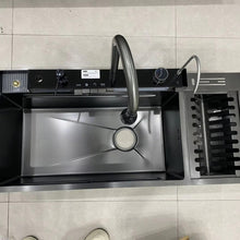 Load image into Gallery viewer, Smart Multifunction Rainwater Sink Large Single-slot Thickened Stainless Steel Home Kitchen Sink
