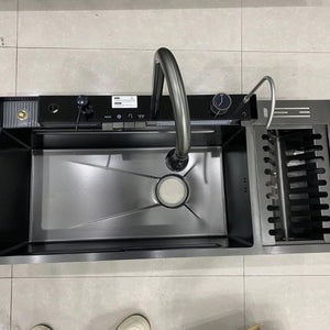 Smart Multifunction Rainwater Sink Large Single-slot Thickened Stainless Steel Home Kitchen Sink