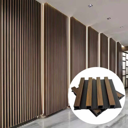 Panneaux de plafond et de mur cannelés en stratifié composite à grain de bois PVC et WPC – Revêtements décoratifs intérieurs pour un design intérieur moderne