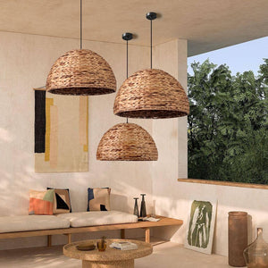 Handcrafted Water Hyacinth Pendant Lampshade – Traditional Ceiling Light for Home, Hotel & Resort Interiors