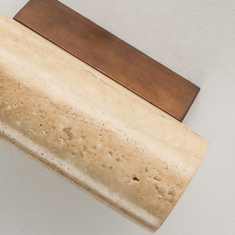 Travertine Wall Lights Yellow Stone Decor Sconce for Bedroom Living Room Hotel Corridor Stair Aisle Background