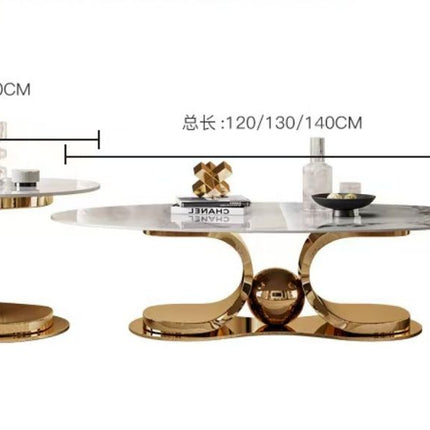 Oval Household Luxury Coffee Table for the Living Room