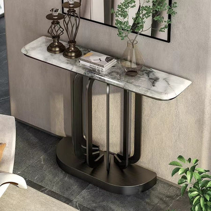 Golden Stainless Steel Console Table with Marble Top Entryway Super Console Mini Tables Home Furniture