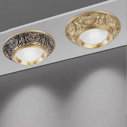 Spot LED encastré européen – Spot en cuivre anti-éblouissement avec ampoule amovible pour salon et décoration intérieure moderne