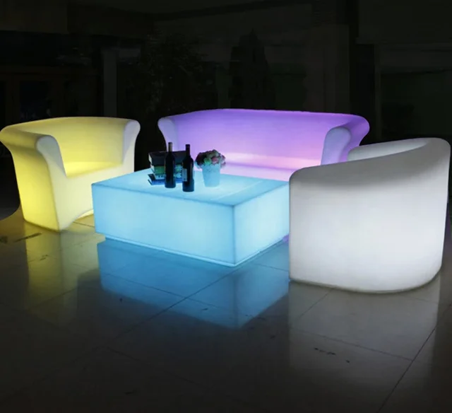 Led Light RGB Chair Sofa and Center Table Outdoor or Indoor Bar Accessories