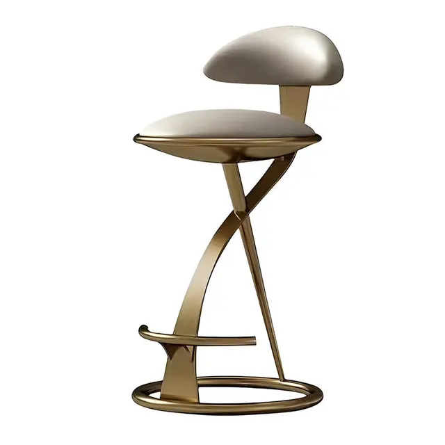 Luxury Italian Art Stool Bar Chair Stainless steel Brass color