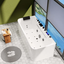Загрузить изображение в средство просмотра галереи, Freestanding Bathtub Single with Led Lights and Bubble -Massage Tub Waterfall 100% Pure Acrylic
