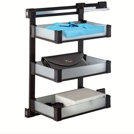 Three Layer Tempered Glass with Metal UV Board Multifunctional Wardrobe Basket for Clothes