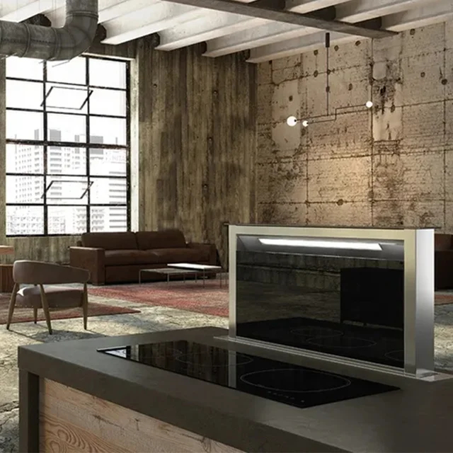 60CM 90CM Super Quiet Downdraft Hood Range Kitchen Cooker Island Touch Control