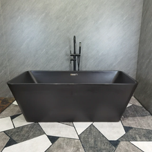 Load image into Gallery viewer, Hotel acrylic soaking black Freestanding Bathtub 170CM
