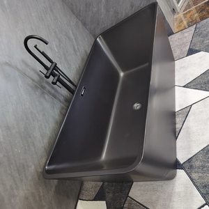 Hotel acrylic soaking black Freestanding Bathtub 170CM
