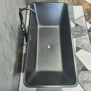 Hotel acrylic soaking black Freestanding Bathtub 170CM