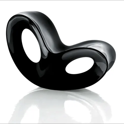 Schwarzer Schaukelstuhl aus Fiberglas