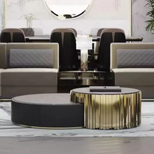 Lade das Bild in den Galerie-Viewer, Luxury European Coffee Table Hotel Black and Gold Stainless. Steel Center Table
