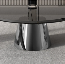 Load image into Gallery viewer, Stainless Steel Tempered Glass Coffee Table Set. Of 3
