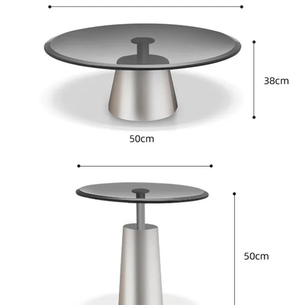 Stainless Steel Tempered Glass Coffee Table Set. Of 3