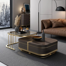 Charger l&#39;image dans la galerie, Minimalist 2 in 1 Coffee Table Glossy Stainless Steel Legs
