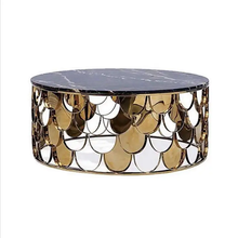 Cargar imagen en el visor de la galería, Modern Stainless Steel. Coffee Table Honeycomb Design. Tea Table
