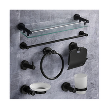 Load image into Gallery viewer, Bathroom Accessories Set 7pcs Black Stainless steel
